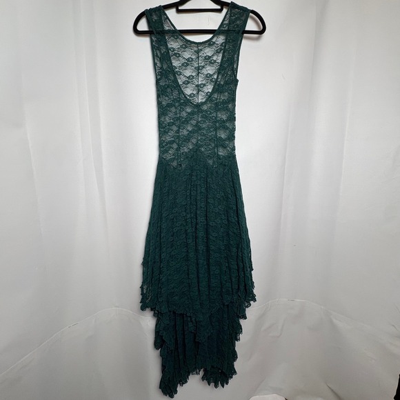 Intimately Free People French Court Assymetrical Forest Green Lace Dress Fairy Intimately Free People French Court Assymetrical Forest Green Lace Dress Fairy